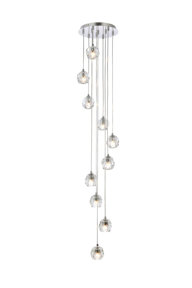 Elegant Lighting - 3505G11C - Ten Light Pendant - Eren - Chrome