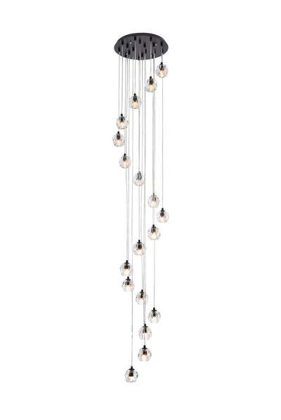 Elegant Lighting - 3505G15BK - 18 Light Pendant - Eren - Black