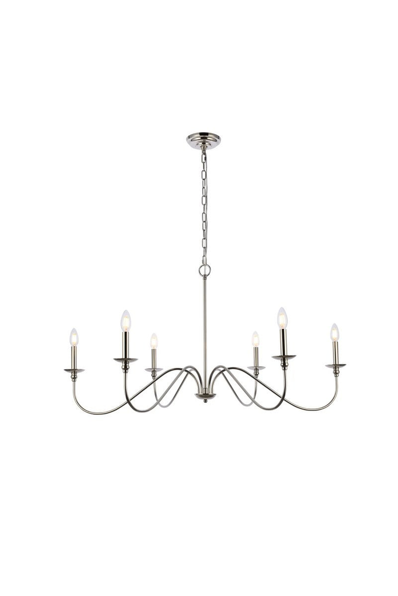 Elegant Lighting - LD5056D42PN - Six Light Chandelier - Rohan - Polished Nickel