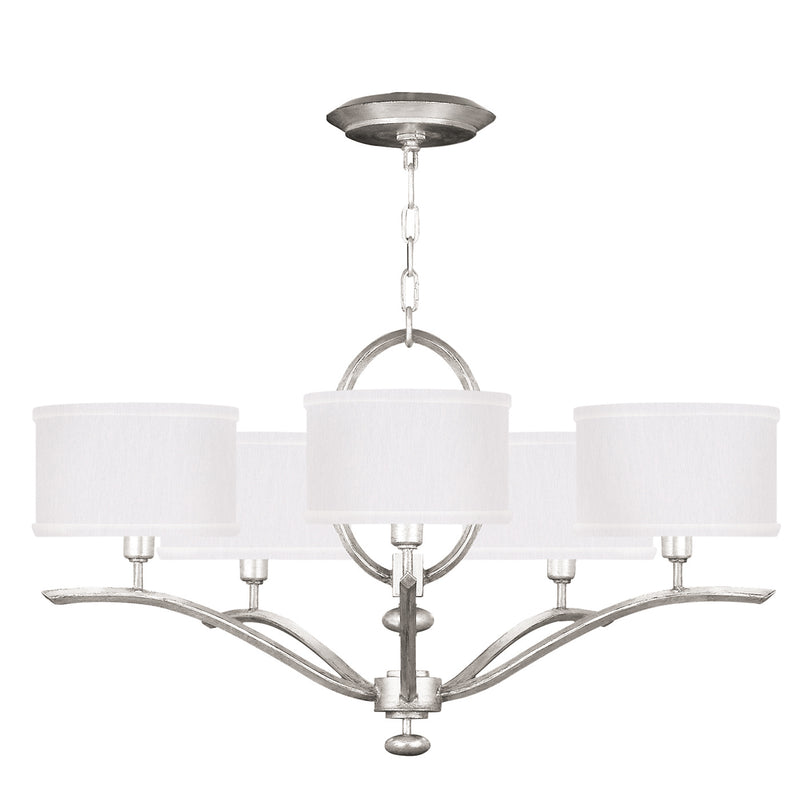 Fine Art - 785440-SF41 - Five Light Chandelier - Allegretto - Silver Leaf