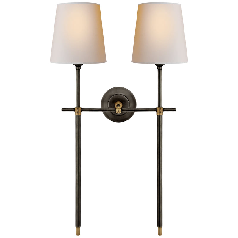Visual Comfort Signature - TOB 2025BZ/HAB-NP - Two Light Wall Sconce - Bryant - Bronze and Hand-Rubbed Antique Brass
