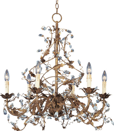 Maxim - 2851EG - Six Light Chandelier - Elegante - Etruscan Gold