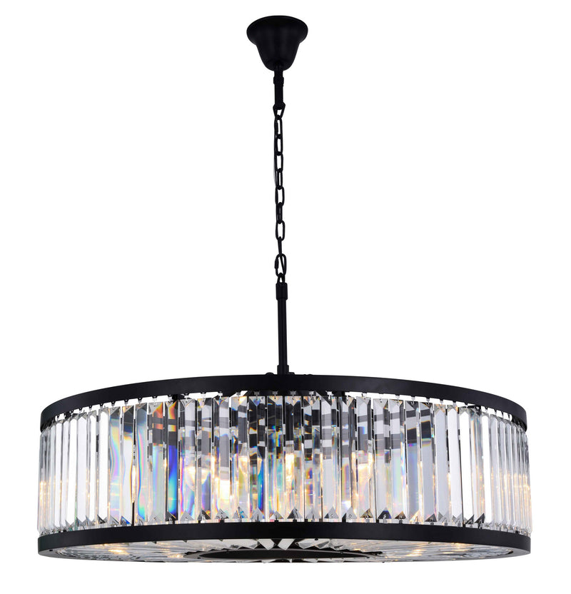 Elegant Lighting - 1233G43MB/RC - Ten Light Chandelier - Chelsea - Matte Black