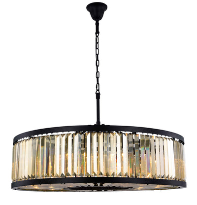 Elegant Lighting - 1233G43MB-GT/RC - Ten Light Chandelier - Chelsea - Matte Black