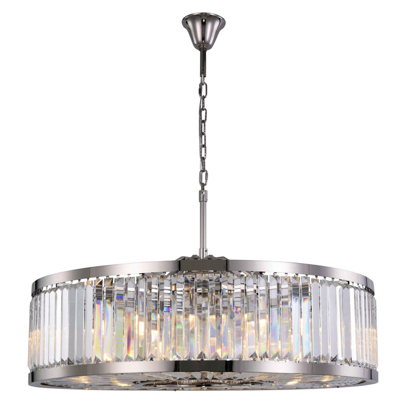 Elegant Lighting - 1233G43PN/RC - Ten Light Chandelier - Chelsea - Polished Nickel