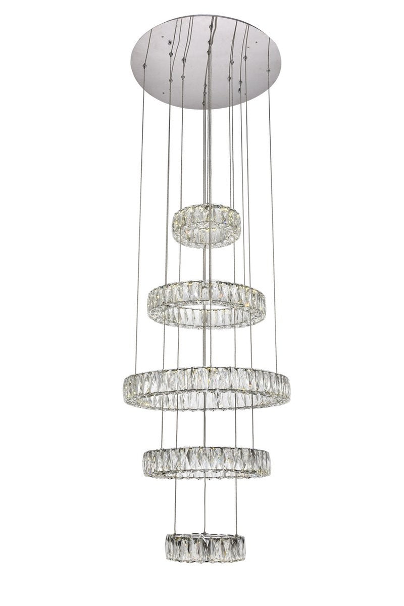 Elegant Lighting - 3503G5LC - LED Chandelier - Monroe - Chrome