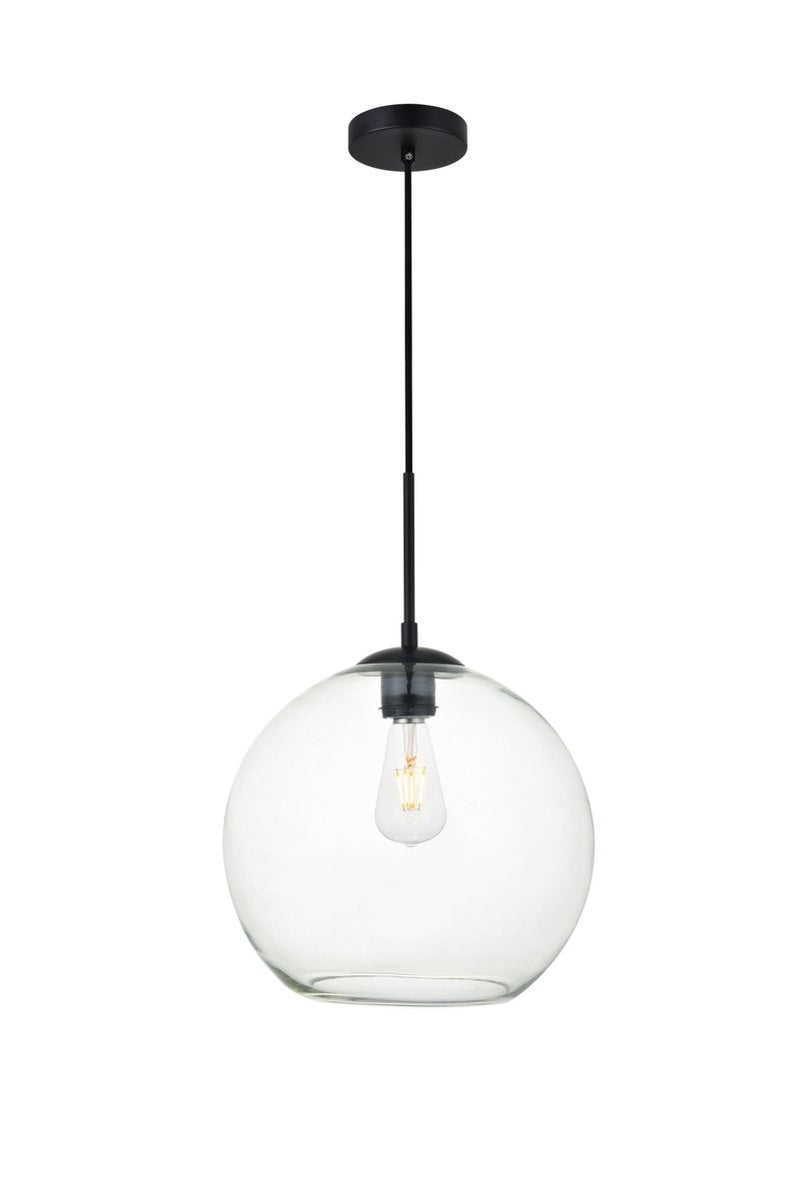 Elegant Lighting - LD2224BK - One Light Pendant - BAXTER - Black And Clear