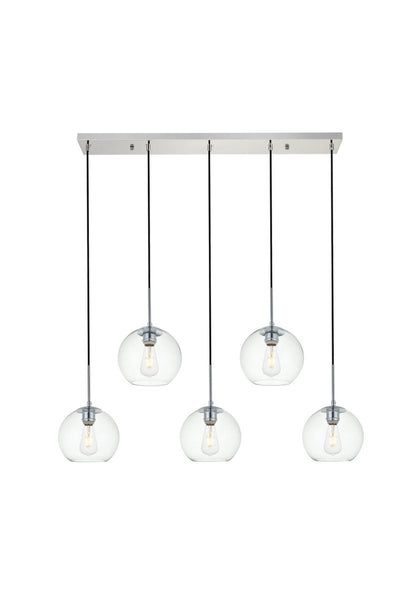 Elegant Lighting - LD2228C - Five Light Pendant - BAXTER - Chrome And Clear