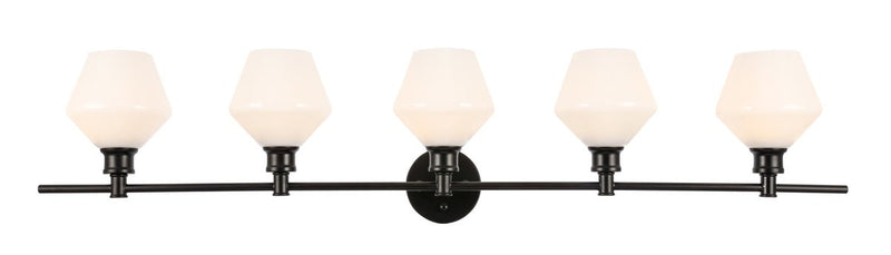 Elegant Lighting - LD2325BK - Five Light Wall Sconce - Gene - Black And Frosted White Glass