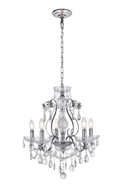 Elegant Lighting - LD4005D22C - Five Light Chandelier - Voltaire - Chrome