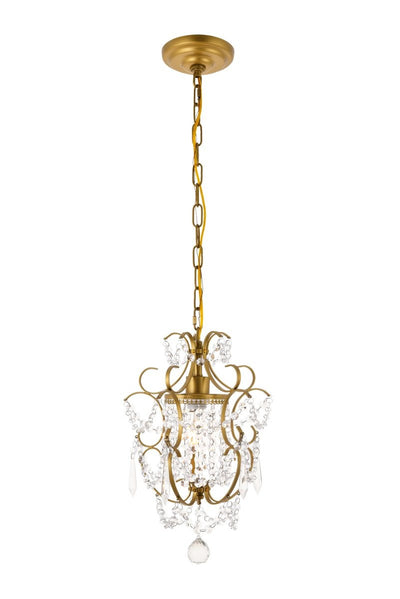 Elegant Lighting - LD5017D11BR - One Light Pendant - Kirin - Brass