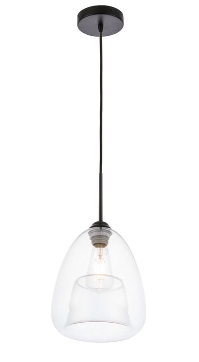 Elegant Lighting - LD5031D8BK - One Light Pendant - Kason - Black And Clear Glass