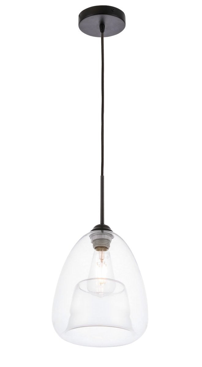 Elegant Lighting - LD5031D8BK - One Light Pendant - Kason - Black And Clear Glass