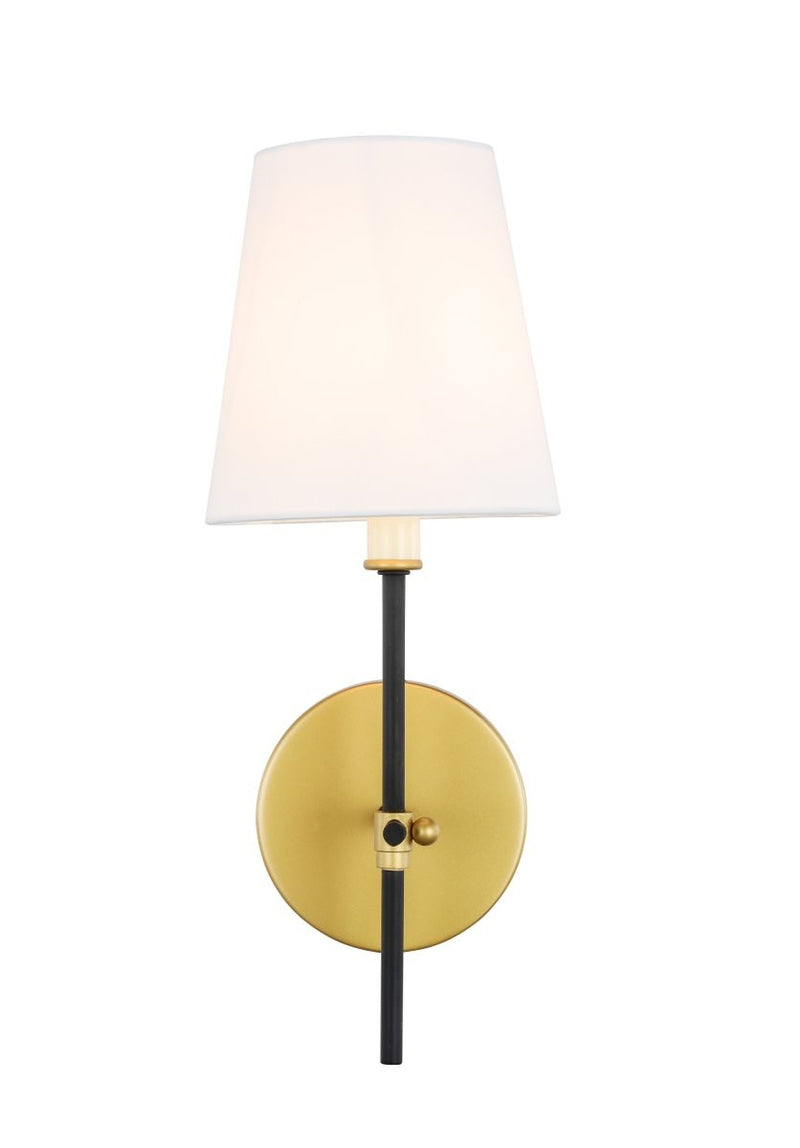 Elegant Lighting - LD6004W6BRBK - One Light Wall Sconce - Mel - Brass And Black And White Shade