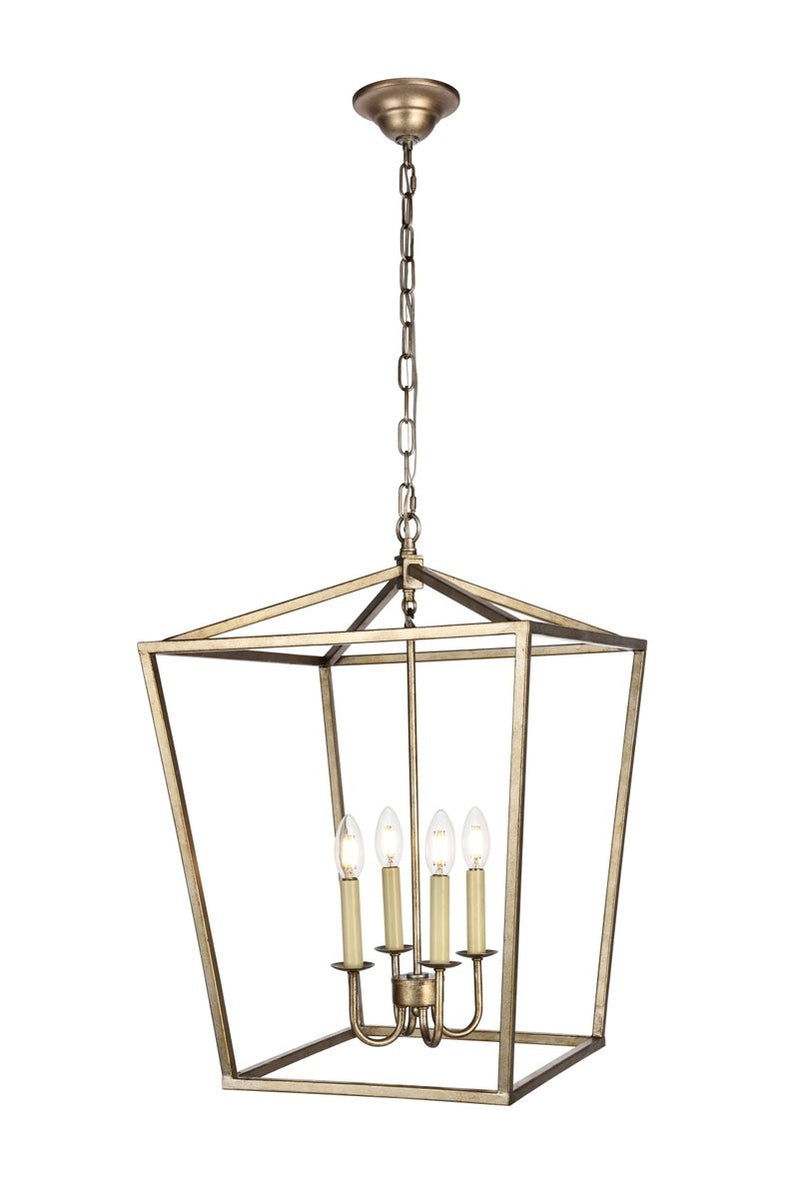 Elegant Lighting - LD6008D17S - Four Light Pendant - Maddox - Vintage Silver