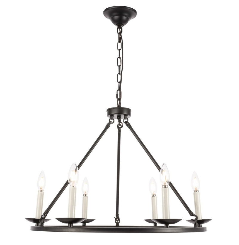 Elegant Lighting - LD6010D26BK - Six Light Chandelier - Maine - Black