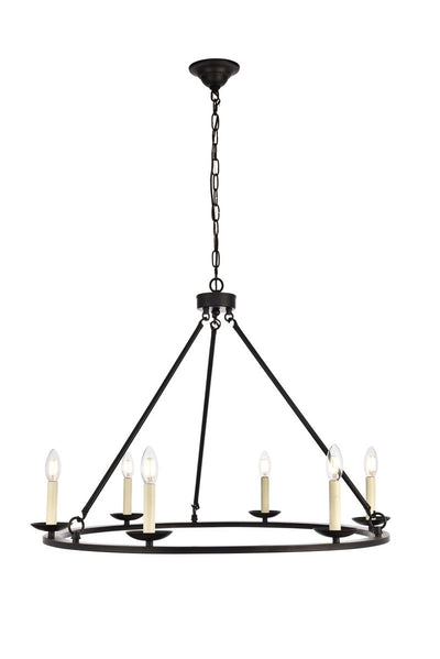 Elegant Lighting - LD6010D32BK - Six Light Chandelier - Maine - Black