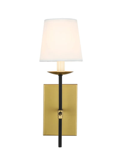 Elegant Lighting - LD6102W4BRBK - One Light Wall Sconce - Eclipse - Brass And Black And White Shade