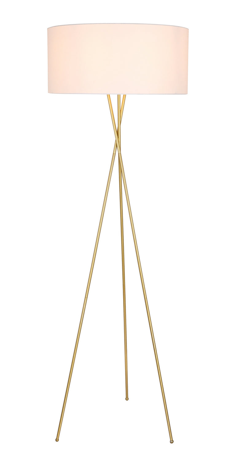 Elegant Lighting - LD6191BR - One Light Floor Lamp - Cason - Brass And White Shade