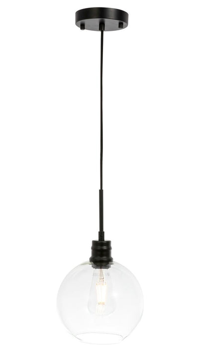 Elegant Lighting - LD6204BK - One Light Pendant - Emett - Black And Clear Glass
