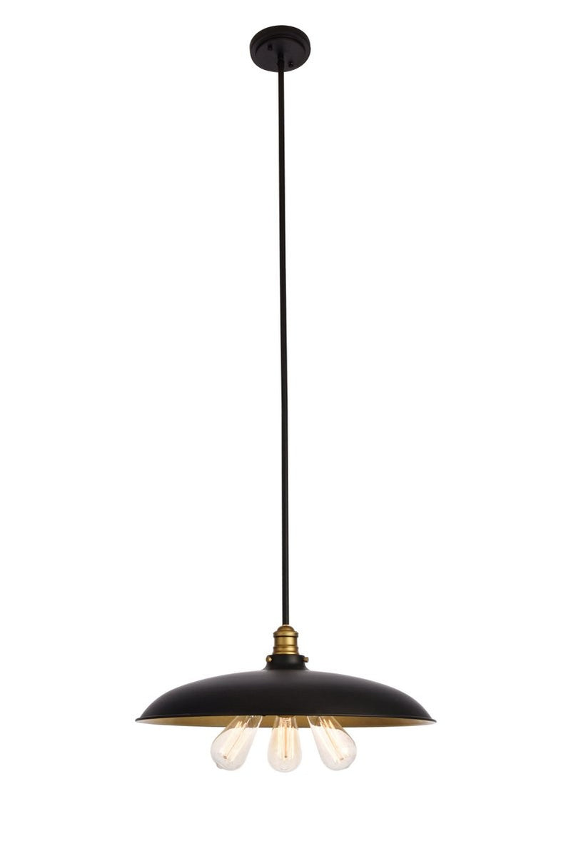 Elegant Lighting - LD8004D20BK - Three Light Chandelier - Anders - Black And Brass