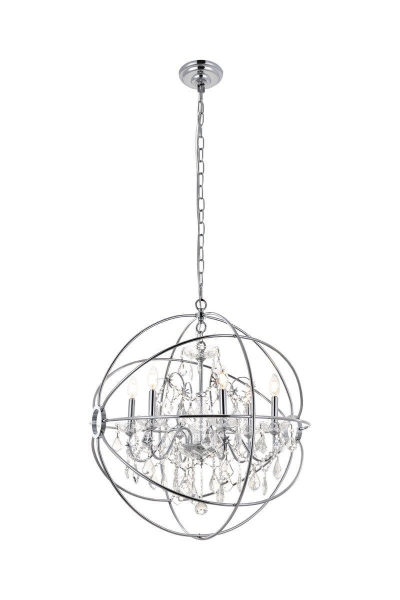 Elegant Lighting - LD8801D25C - Six Light Pendant - Cordelia - Chrome