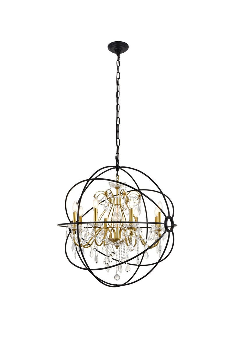 Elegant Lighting - LD8801D32GB - Eight Light Pendant - Cordelia - Black And Gold