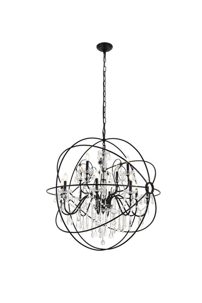 Elegant Lighting - LD8801D43BK - 12 Light Pendant - Cordelia - Black