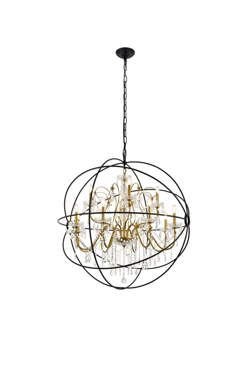 Elegant Lighting - LD8801D43GB - 12 Light Pendant - Cordelia - Black And Gold