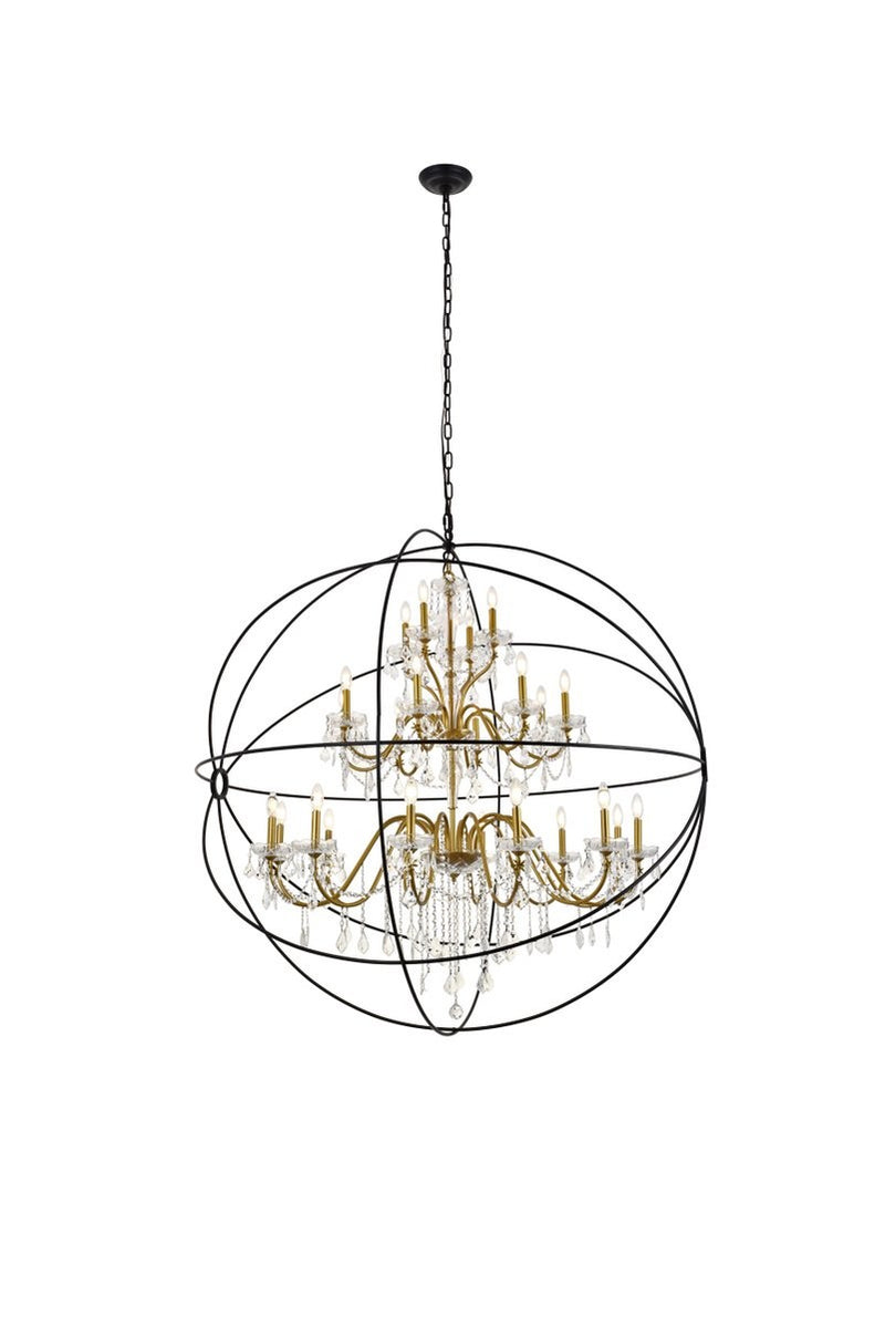 Elegant Lighting - LD8801D60GB - 24 Light Pendant - Cordelia - Black And Gold