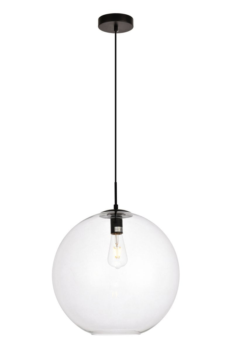 Elegant Lighting - LDPD2112 - One Light Pendant - Placido - Black And Clear