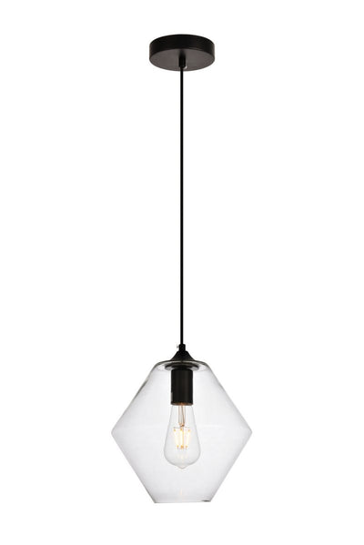 Elegant Lighting - LDPD2115 - One Light Pendant - Placido - Black And Clear