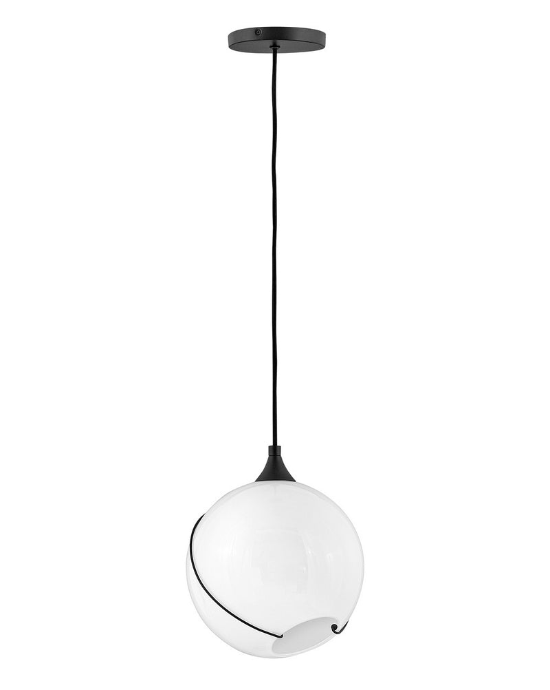 Hinkley - 30303BLK-WH - LED Pendant - Skye - Black with Cased Opal glass