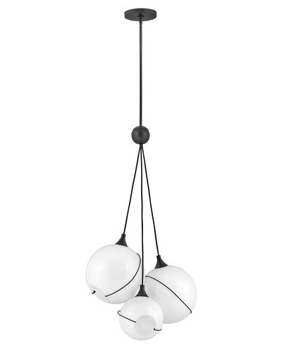 Hinkley - 30304BLK-WH - LED Pendant - Skye - Black with Cased Opal glass