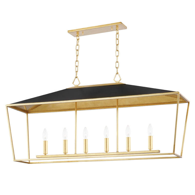 Hudson Valley - 5748-GL/BK - Six Light Island Pendant - Paxton - Gold Leaf/Black