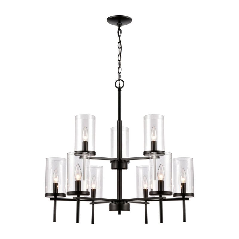 ELK Home - CN290926 - Nine Light Chandelier - Oakland - Black