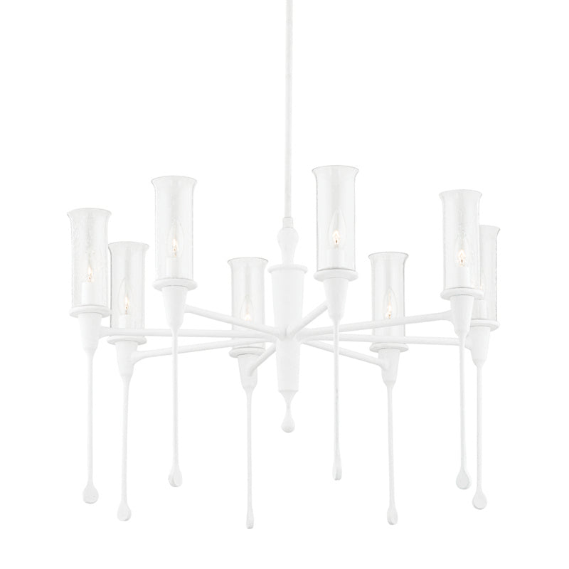 Hudson Valley - 4131-WP - Eight Light Chandelier - Chisel - White Plaster