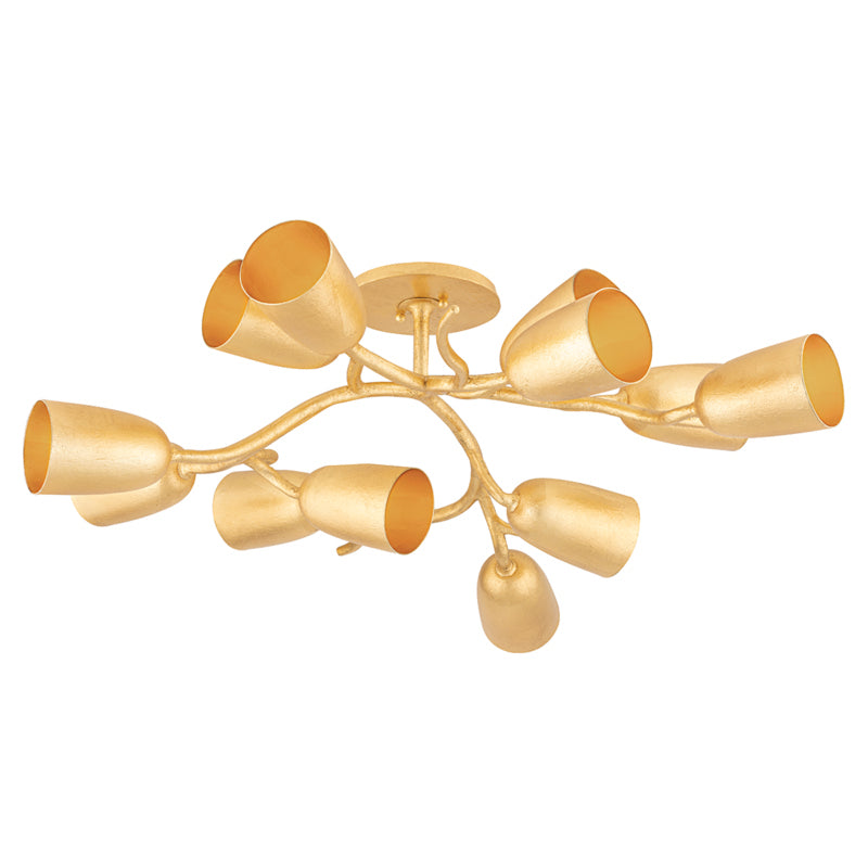 Hudson Valley - 5045-GL - 12 Light Semi Flush Mount - Vine - Gold Leaf