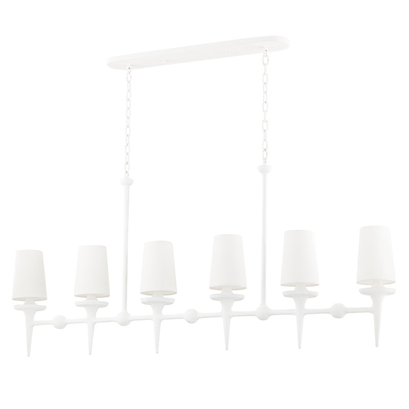 Hudson Valley - 6658-WP - Six Light Island Pendant - Torch - White Plaster