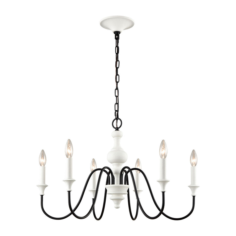 ELK Home - 33467/6 - Six Light Chandelier - Val de Loire - White