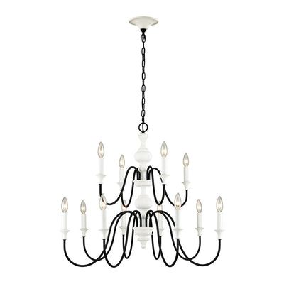 ELK Home - 33470/8+4 - 12 Light Chandelier - Val de Loire - White