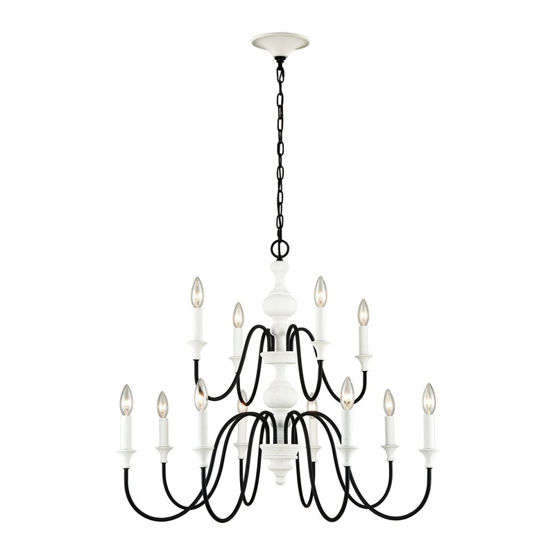 ELK Home - 33470/8+4 - 12 Light Chandelier - Val de Loire - White