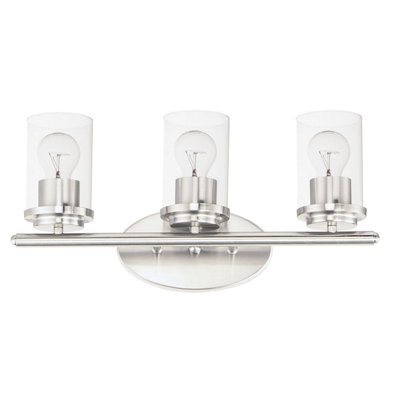 Maxim - 10213CLSN - Three Light Bath Vanity - Corona - Satin Nickel