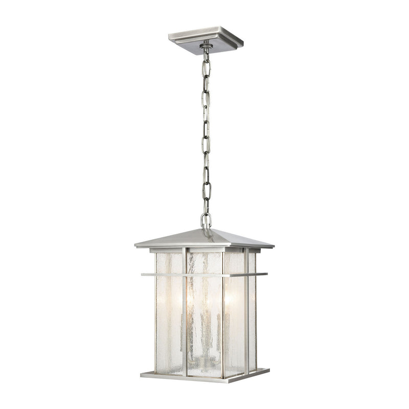 ELK Home - 89375/3 - Three Light Outdoor Pendant - Oak Park - Antique Brushed Aluminum