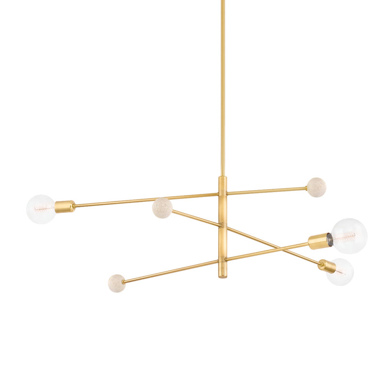 Mitzi - H491803-AGB - Three Light Chandelier - Slater - Aged Brass