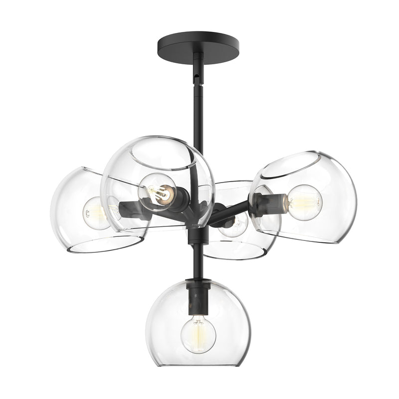 Alora - CH548518MBCL - Five Light Chandelier - Willow - Matte Black/Clear Glass