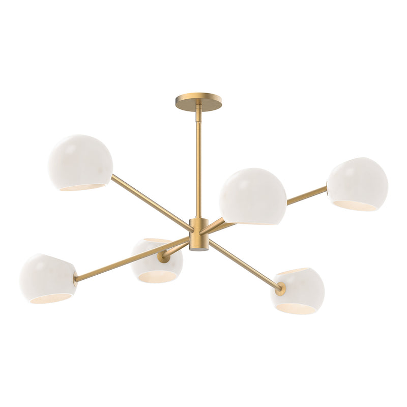 Alora - CH548637BGOP - Six Light Chandelier - Willow - Brushed Gold/Opal Matte Glass