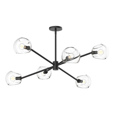 Alora - CH548637MBCL - Six Light Chandelier - Willow - Matte Black/Clear Glass