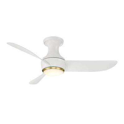 Modern Forms Fans - FH-W2203-44L27SBMW - 44``Ceiling Fan - Corona - Matte White/Soft Brass Trim