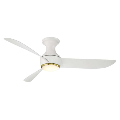 Modern Forms Fans - FH-W2203-52L-SB/MW - 52``Ceiling Fan - Corona - Matte White/Soft Brass Trim